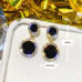 Shiny Diamond Round Enamel Earrings