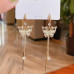 Long Micro Pave Cubic Butterfly Tassel Earrings