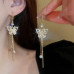 Long Micro Pave Cubic Butterfly Tassel Earrings