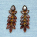 Korean Stone Long Leaf Earrings