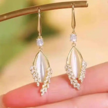 Gold Plated Crystal Wheat Drop Earrings