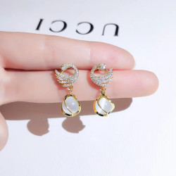 Opal Light Luxury Swan Earrings