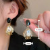 French Vintage Irregular Leaf Diamond Earrings
