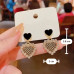 Crystal Rhinestone Black Heart Shaped Dangle Earrings