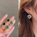 Crystal Rhinestone Black Heart Shaped Dangle Earrings