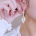 Opal Elegant Leaf Gold-plated Long Earrings