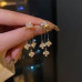 Shining Maple Leaf Tassel Drop Earrings