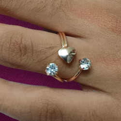 Heart Shape Finger Ring With Stones