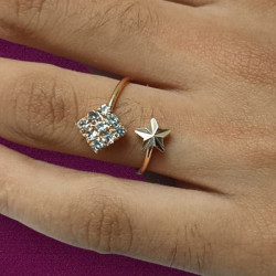 Star Shape Finger Ring With Stones