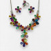 Flower Shape Necklace With Earrings and Finger Ring