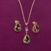 Zirconia Stone Necklace Set With Earrings Rose